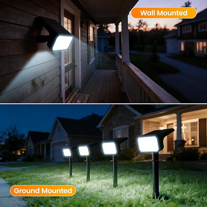 Fabrito Solar Spot Lights Outdoor 10 Pack, [108Leds, 4 Modes] Auto On/Off Spo...