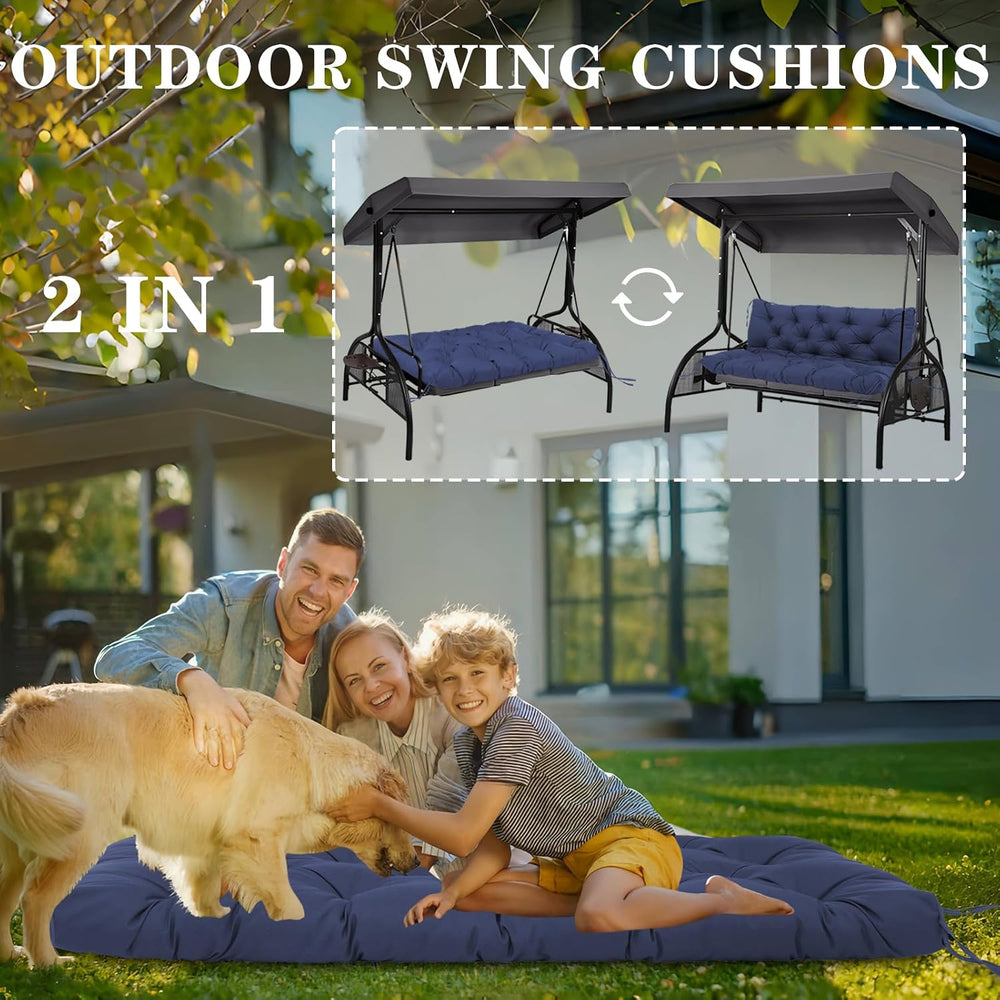 Porch Swing Cushions Outdoor, 5 Inch Thick Waterproof 2-3 Seater Replacement ...