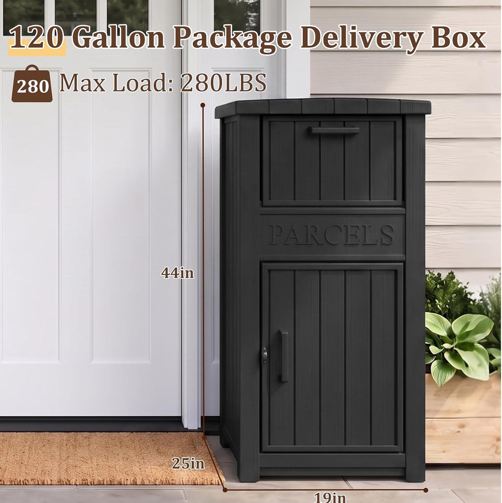 Package Delivery Boxes for Outside, 120 Gallon Outdoor Storage Box