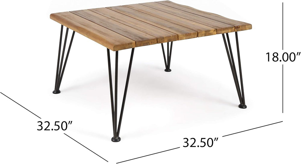 Christopher Knight Home Zion Outdoor Industrial Acacia Wood Coffee Table with...
