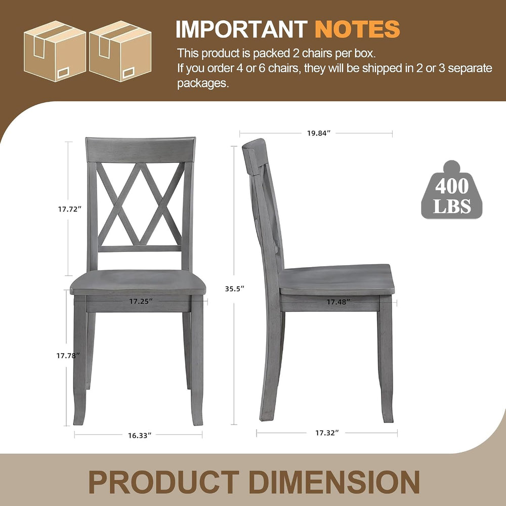 DUHOME Wood Dining Chairs Set of 4,Cross Back Solid Wood Kitchen Chairs