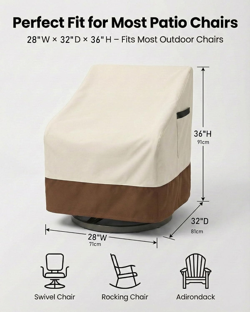 Outdoor Furniture Covers 4-Pack, Heavy Duty 600D Oxford Fabric Patio Chair Pr...