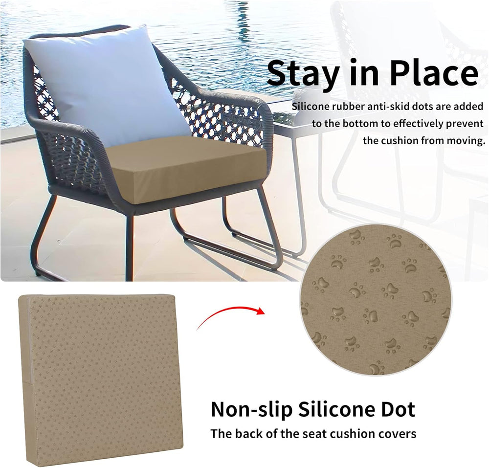 Easy-Going Waterproof Patio Cushion Covers 20x18x4 inch 4 Pack Replacement No...