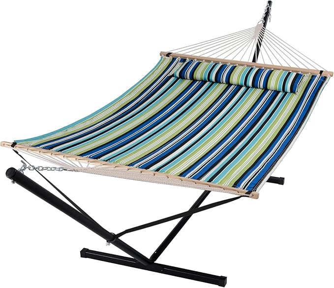 SUNCREAT Hammock with Stand 2 Person Heavy Duty, Freestanding Hammock with Sp...