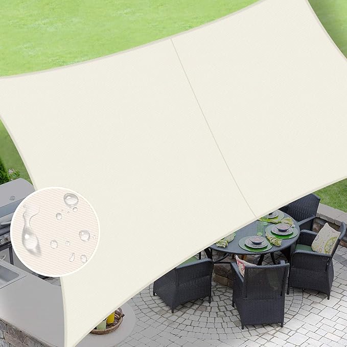 LOVE STORY Rectangle 8'x16' Waterproof Sun Shade Sail Canopy UV Block...