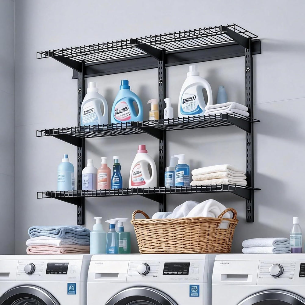 VEVOR 3-Tier Heavy Duty Wall Garage Shelving, 1 x 3 ft Steel Wall Mounted She...