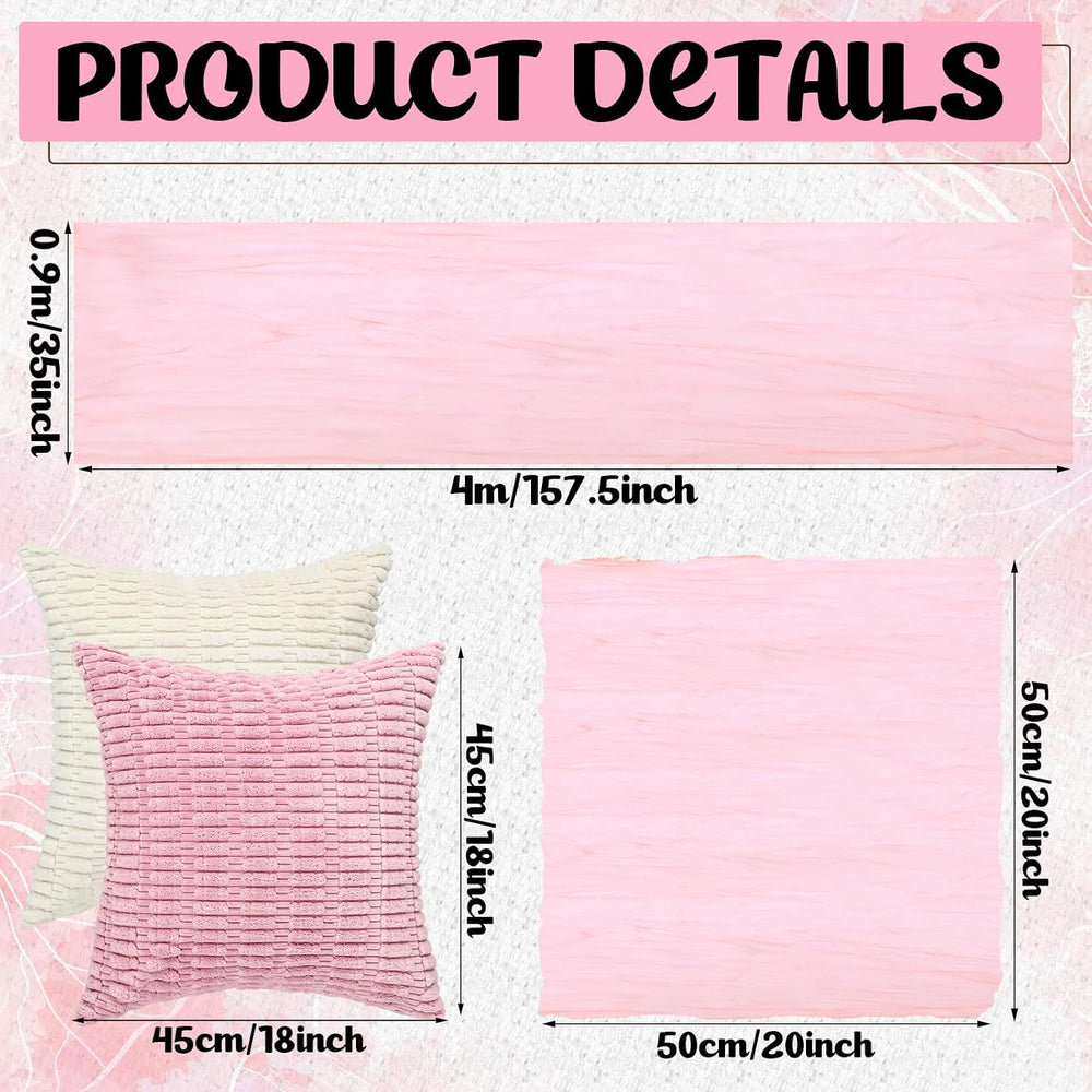28 Pack Extra Large Pink Picnic Blanket Kit 91x71'' Outdoor Boho Pink...