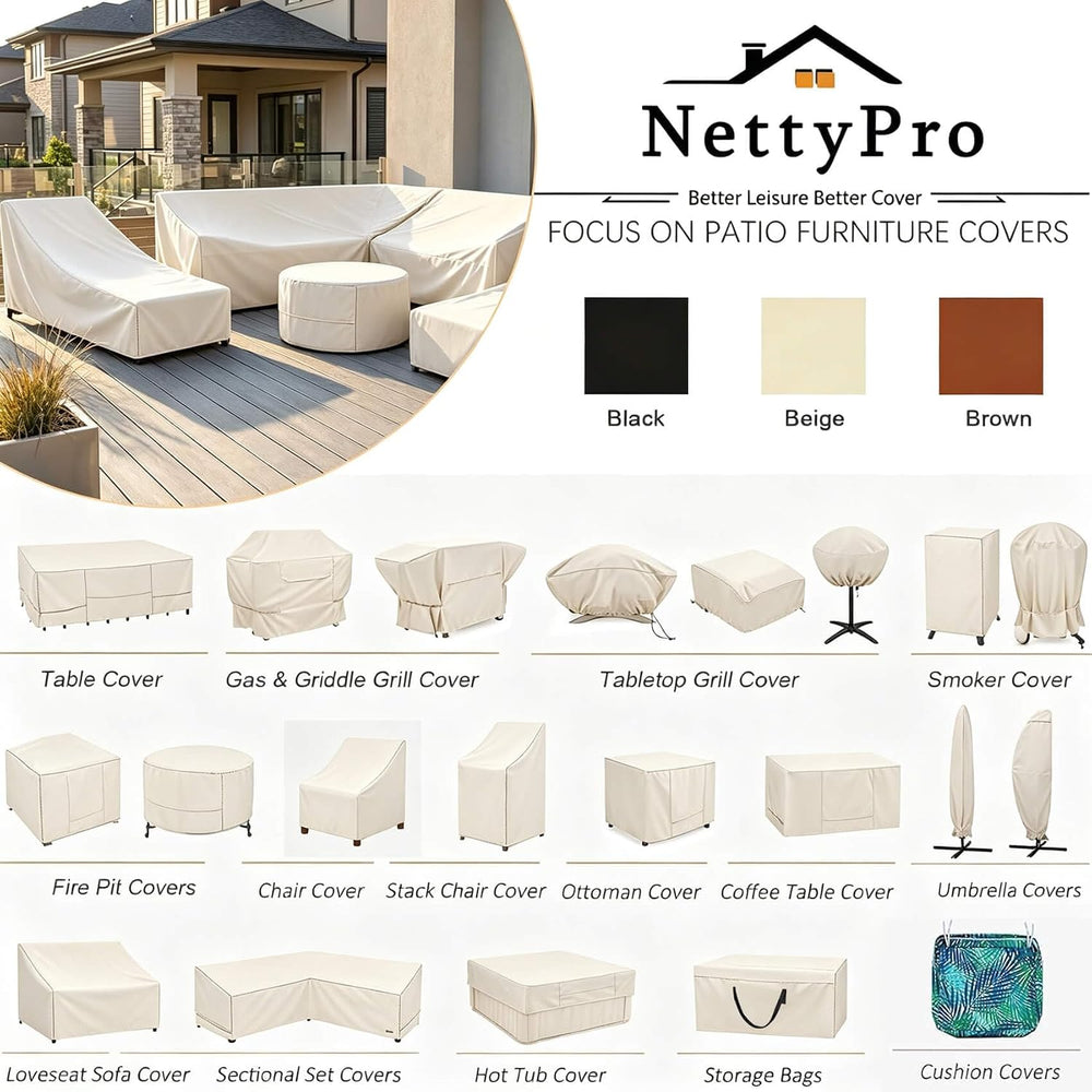 NettyPro Outdoor Patio Loveseat Sofa Cover Waterproof, 58"W x 37"D ...