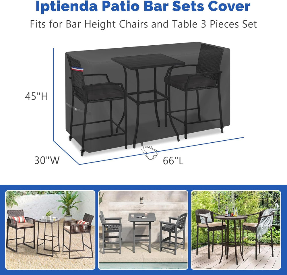 Patio Furniture Covers for High Top Table and Chairs-66x30x45in