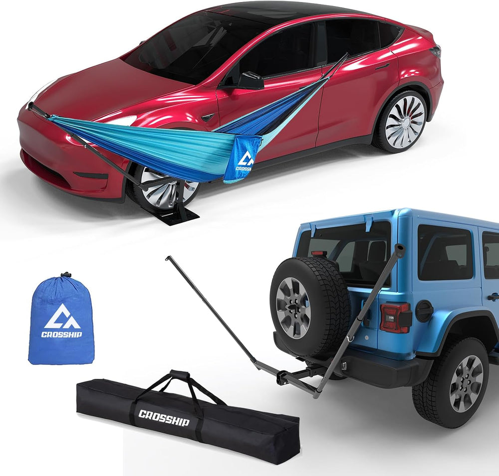 Tire Mount Hammock Stand - Fits Vehicle Tire & 2in Hitch Receiver - Inclu...