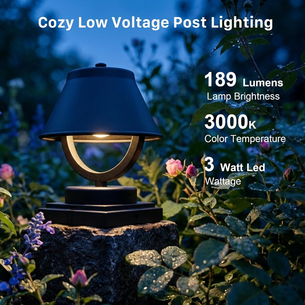 GOODSMANN Low Voltage Outdoor Post Cap Lights 3W LED 189 Lumen 3000K 8PK