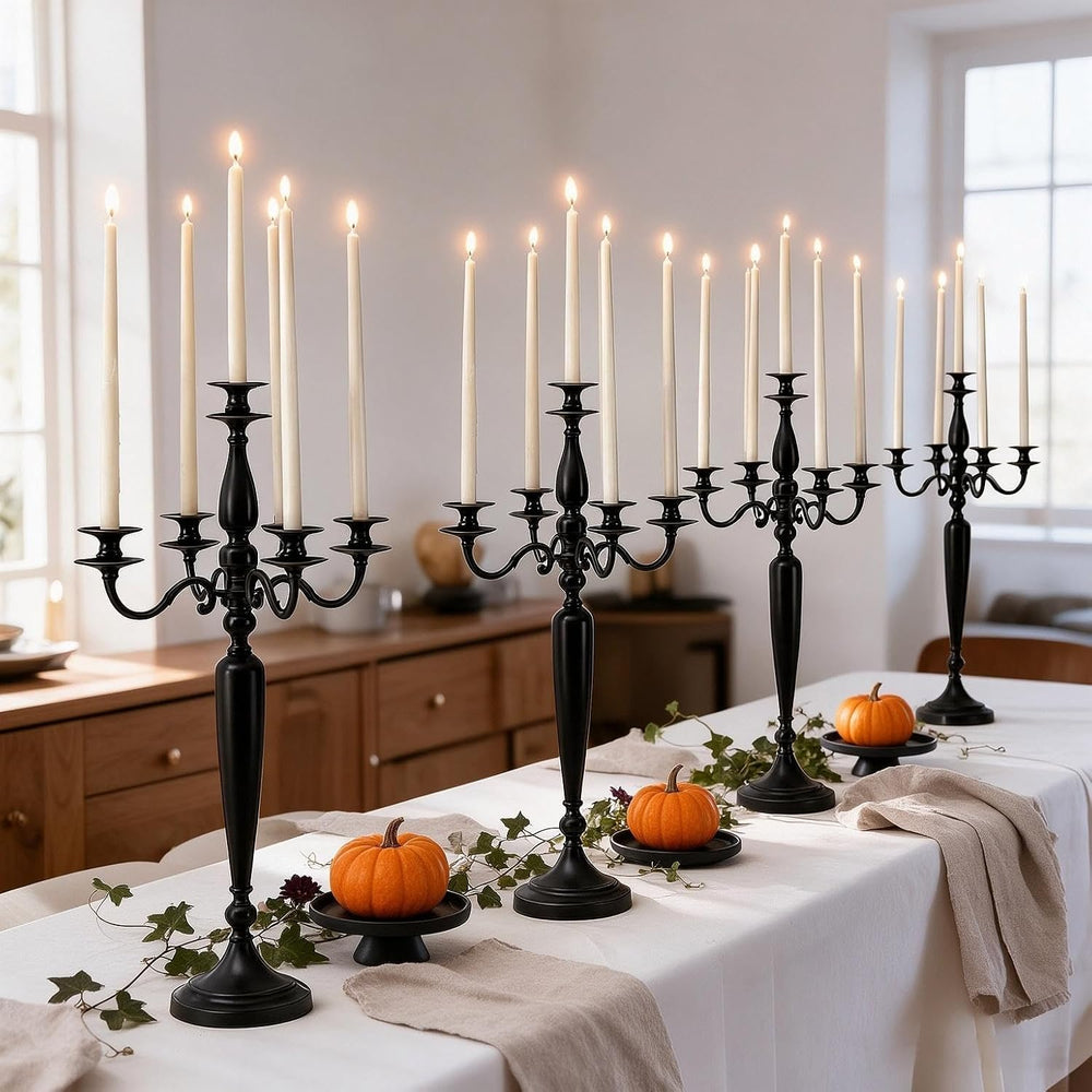 4PCS Black 5-Arm Candelabra Centerpiece for Halloween 28IN