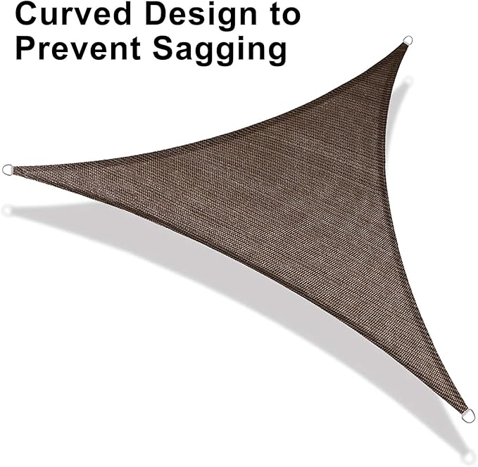 LOVE STORY Custom Size 6'x12'x13.4' Brown Sun Shade Sail Right Tr...