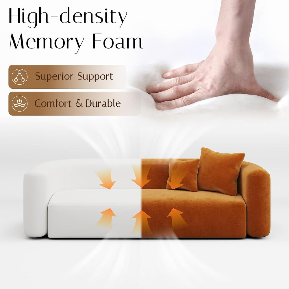 94.5" Modern Curved Sofa Couches for Living Room, Oversized 3 Seat, Orange