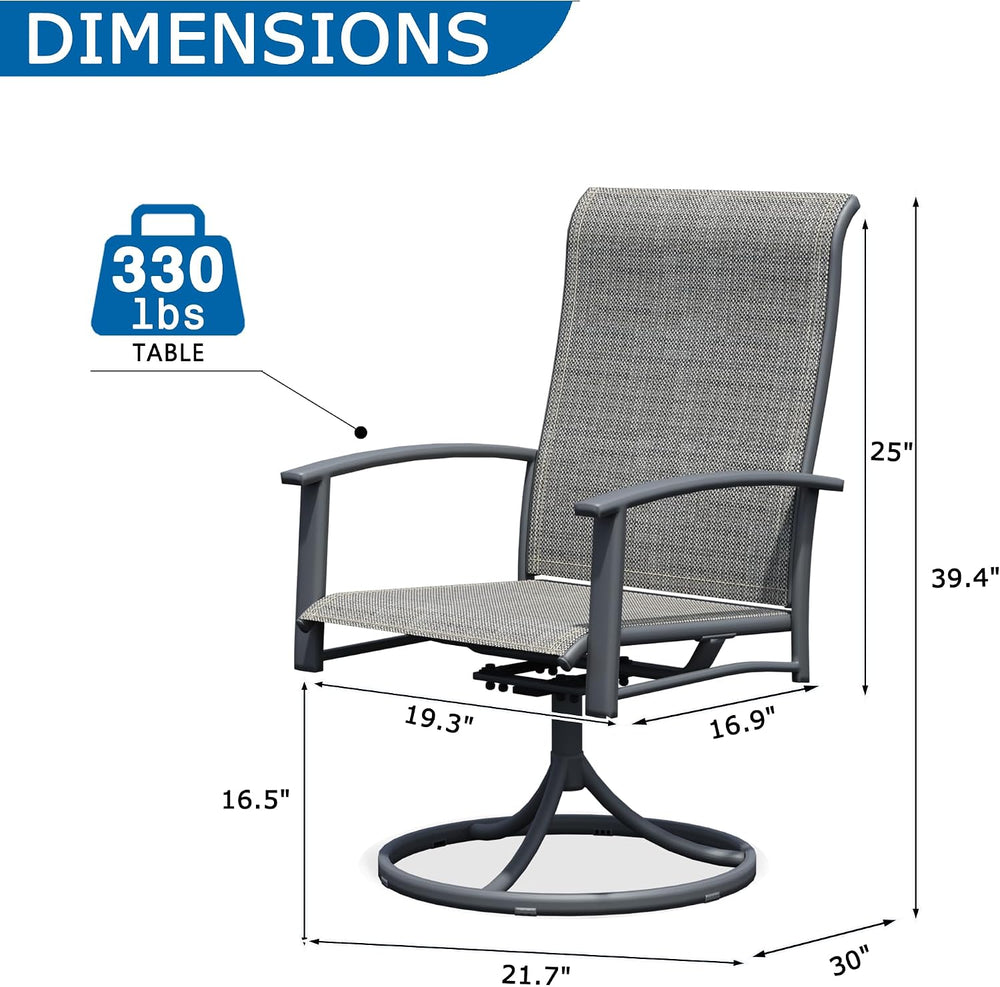 Outdoor Patio Swivel Dining Chairs Set of 2, All-Weather Swivel Rocker Chairs...
