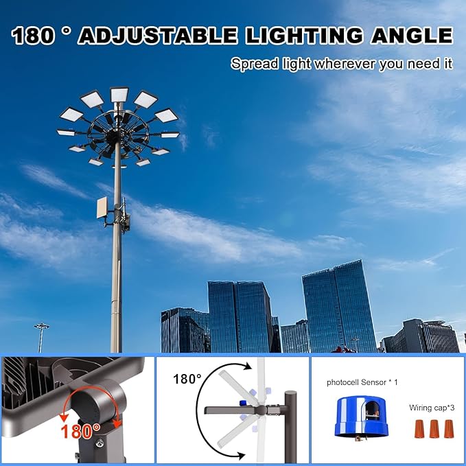 Juyace 480W LED Parking Lot Light 2 Pack, Slip Fitter Mount Outdoor Street Li...