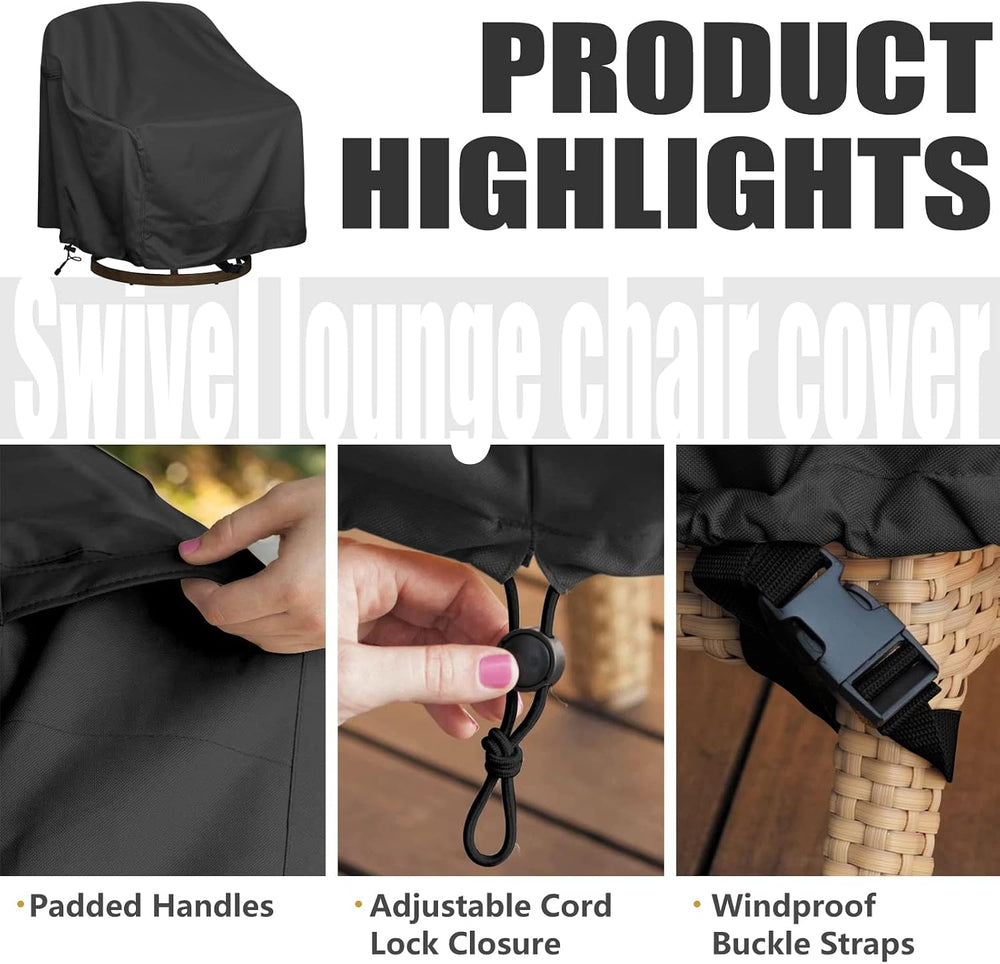 Outdoor Swivel Chair Cover, 29 x 31 x 38.5 in, Patio Furniture Cover