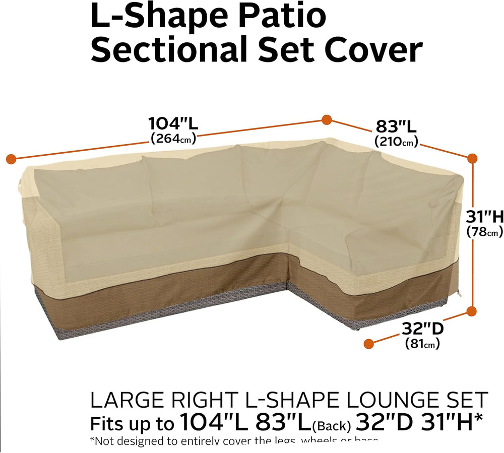Classic Accessories Veranda Water-Resistant 104 Inch Patio Right-Facing Secti...
