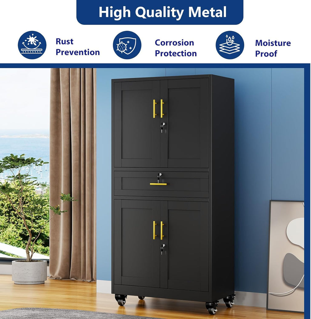 Ckzbx Metal Garage Storage Cabinet with Locking Drawers and Adjustable Shelve...