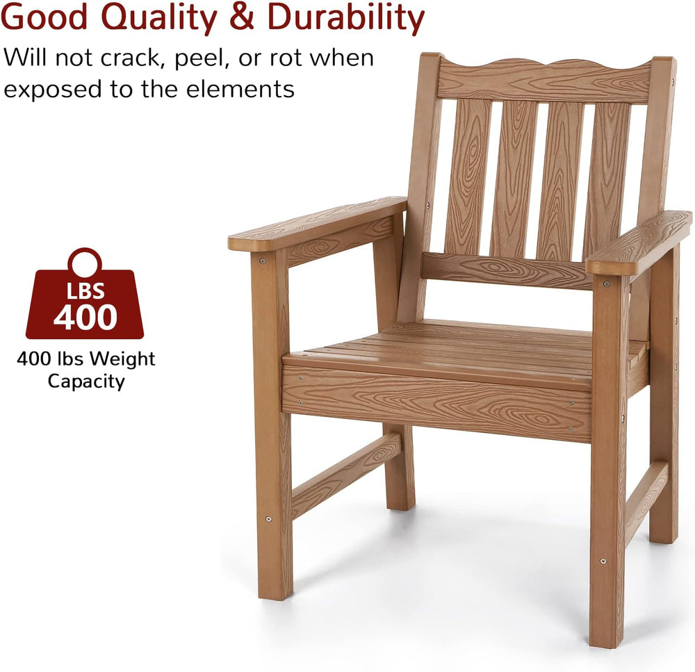 Stoog Oversized All-Weather Garden Bench & Chairs Set, 3-Piece Patio Furn...