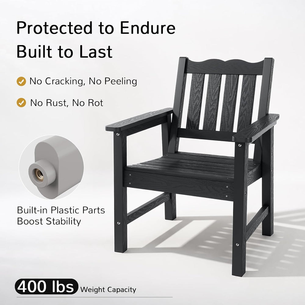 Stoog 3 Piece Patio Bistro Set, All-Weather Garden Chairs Set of 2 with Table...