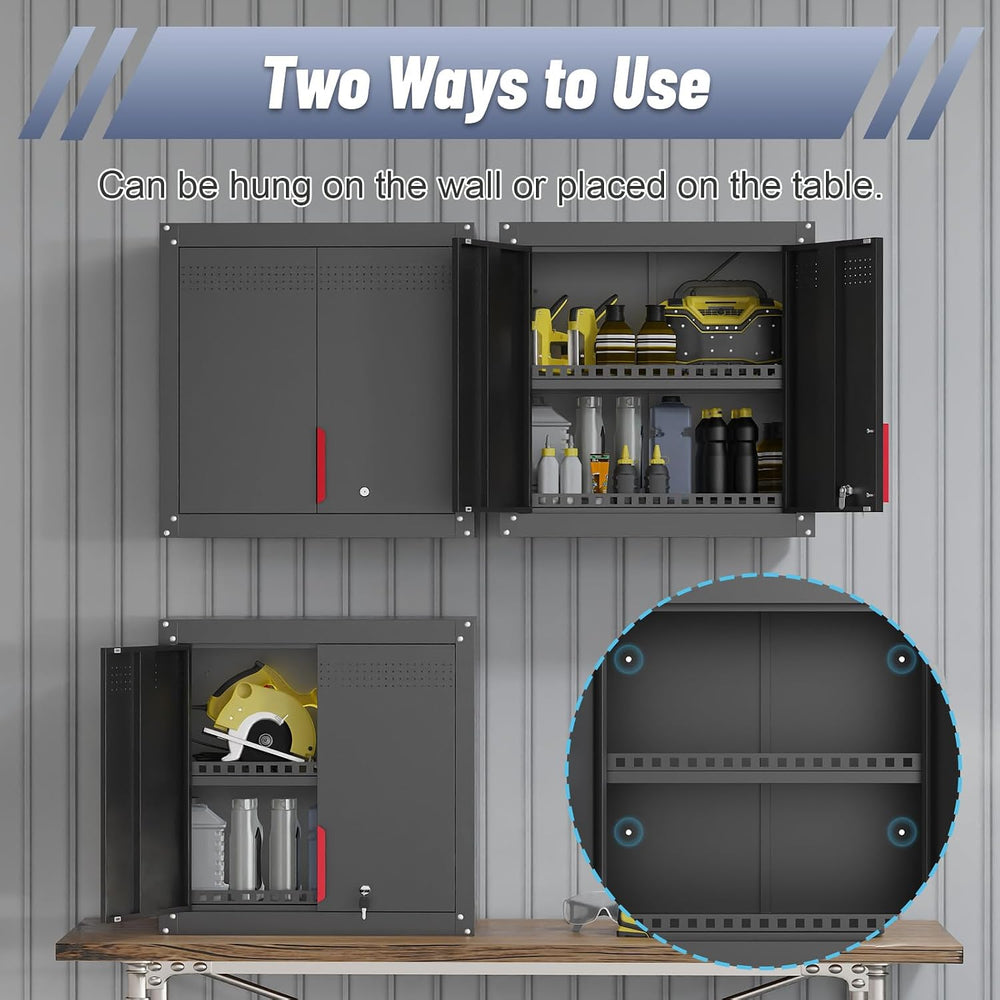 LMTC Metal Wall Cabinet,Garage Cabinets Wall Mounted with Lockable Doors,Anti...