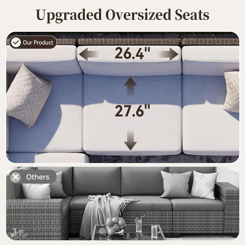 LazySunsets Patio Furniture Set with 10'' Ultra-Thick Cushions