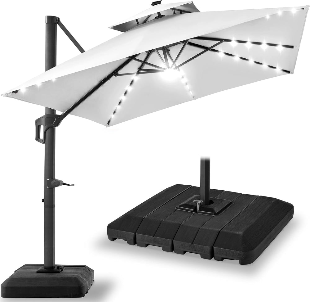 Best Choice Products 10x10ft Cantilever Patio Umbrella w/Base Included, Solar...