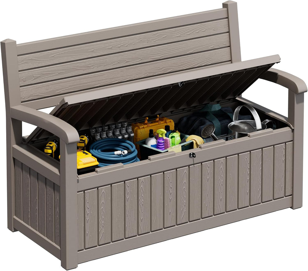 Fancyango Outside Outdoor Storage Box, Outdoor Patio Storage Bin, Deck Box