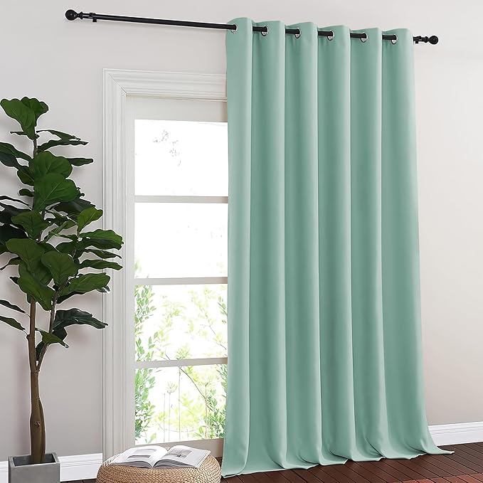 NICETOWN Aqua Blue Blackout Curtains for Bedroom 95 Inch Length - Thermal Ins...