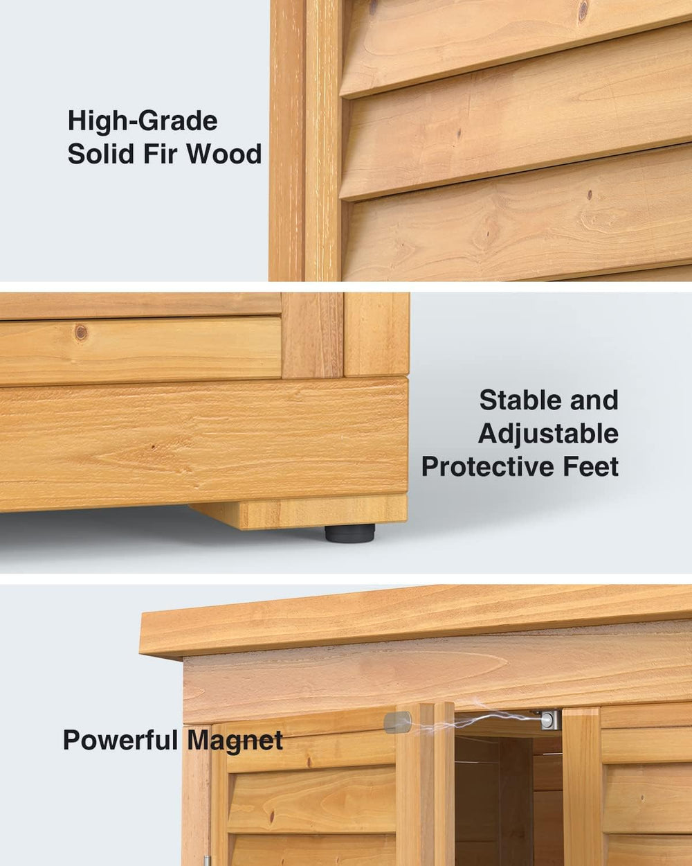 Bealife 63.2" Outdoor Storage Cabinet with Double Doors - Natural