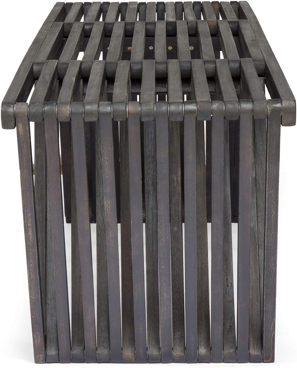 Christopher Knight Home Esme Outdoor Acacia Wood Bench, Dark Gray Finish