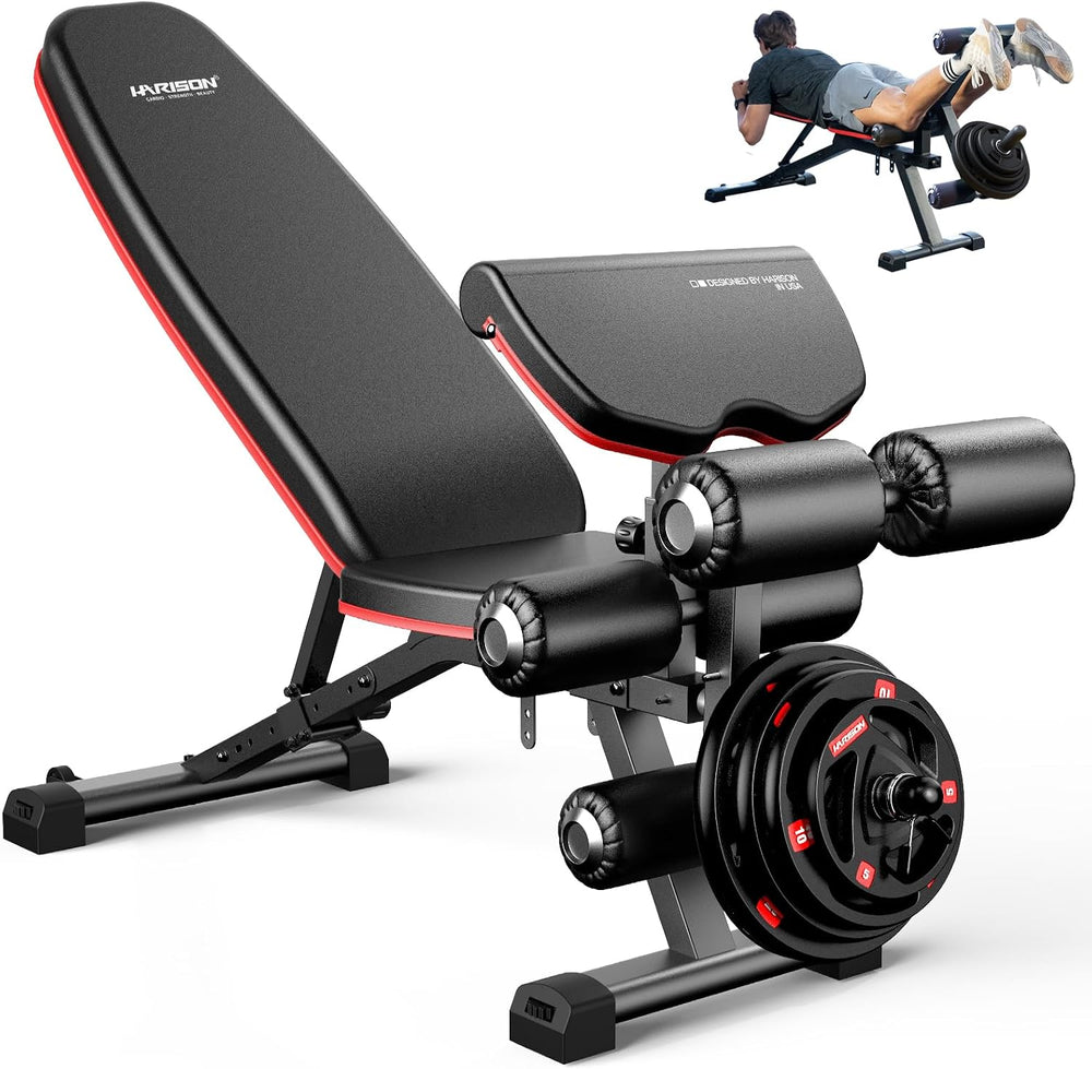 HARISON Adjustable Weight Bench, Bench1000 MAX Heavy Duty Workout Bench Press...
