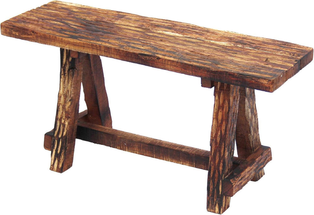 The Urban Port Wooden Garden Patio Bench, Cappuccino Brown