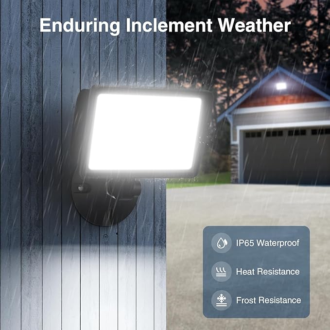 Onforu 65W LED Flood Lights Outdoor with Knuckle Mount, 7800LM Super Bright G...