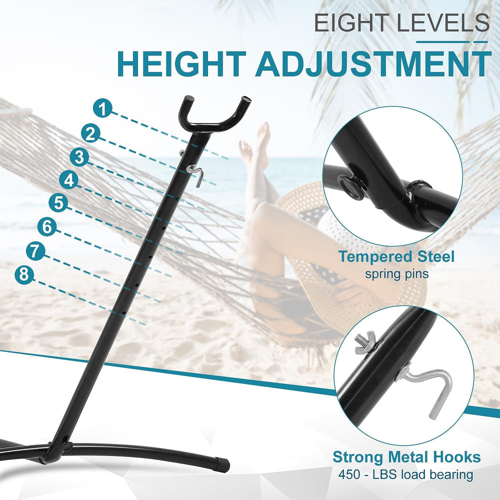 NChanmar Hammock Stand Portable, 450lbs Capacity Heavy Duty Steel Frame, Hamm...
