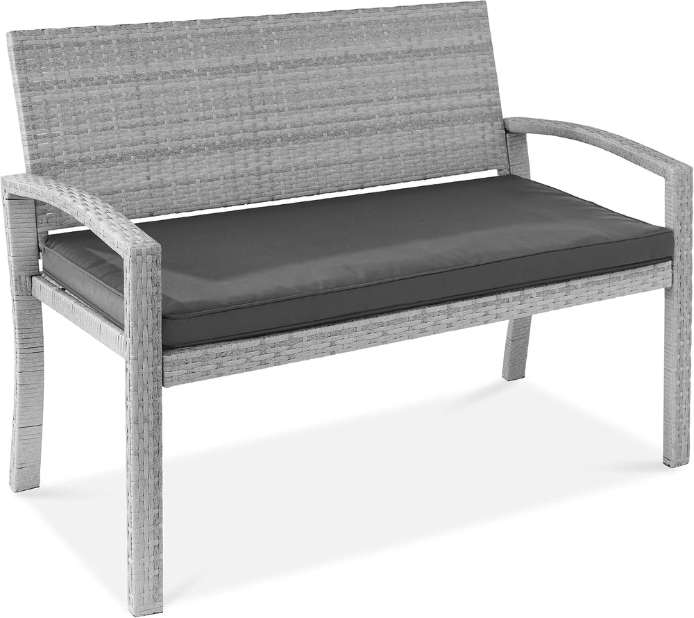 Best Choice Products Outdoor Bench 2-Person Wicker Garden Patio Benches Seati...