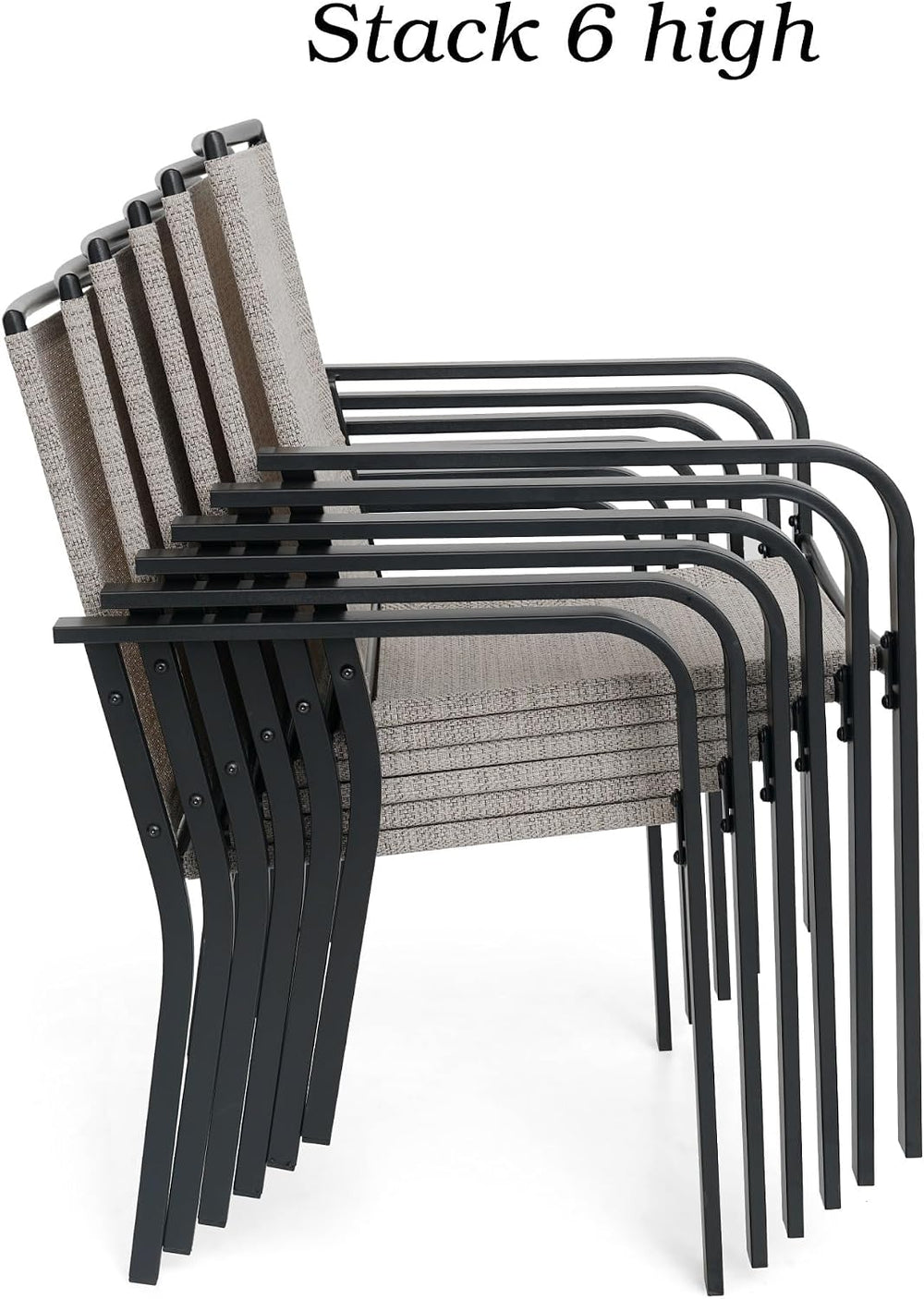 Outdoor Bistro Set for 2, Stackable Chairs & Square Table, Gray