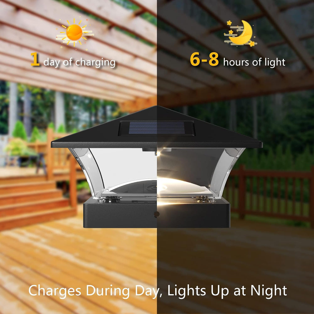 Davinci Lighting Classic Solar Outdoor Post Cap Lights - 4x4 5x5 6x6 - Bright...