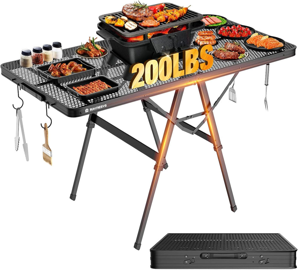 Raynesys Portable Folding Grill Table for Ourdoor, Camping, Picnic, BBQ