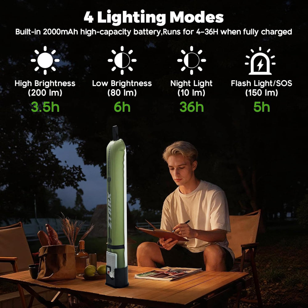 Inflatable Solar Camping Lantern, 23.6in LED Camping Light Tube