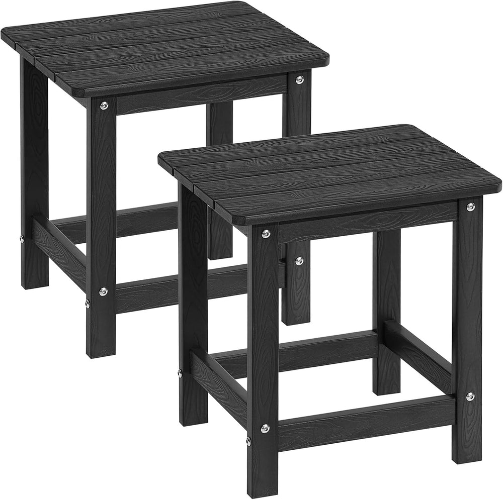 ONBRILL Outdoor Side Table Set of 2, Adirondack Small End Table, Black