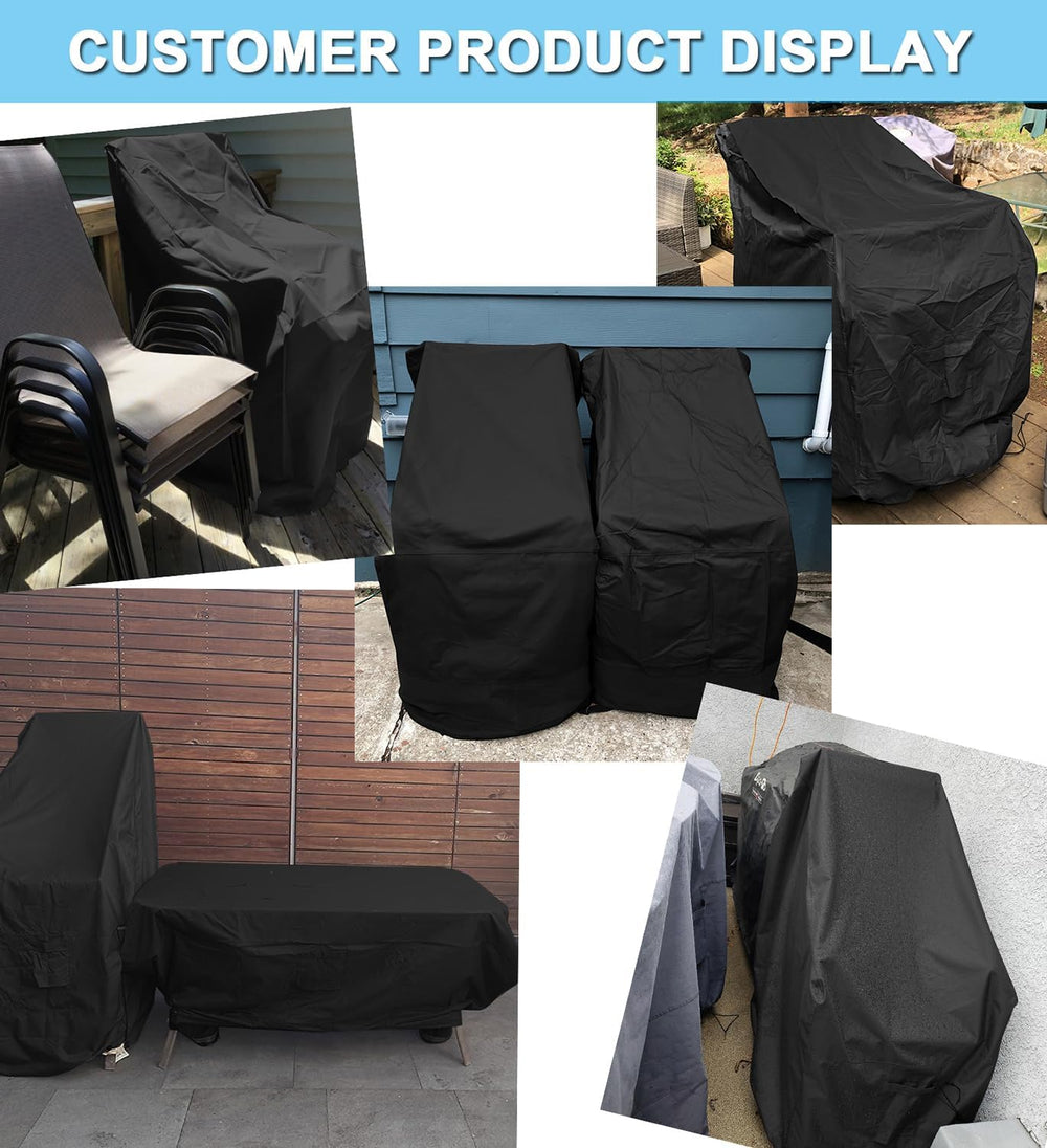 WOMACO Stackable Patio Chair Cover 2 Pack Waterproof Outdoor Stacking High Ba...
