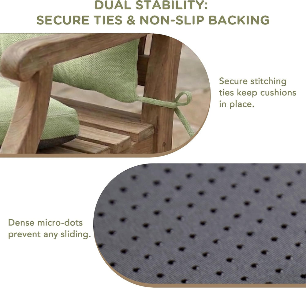 Codi Rocking Chair Cushions Outdoor, Water-Resistant, Sage, 1 Pack