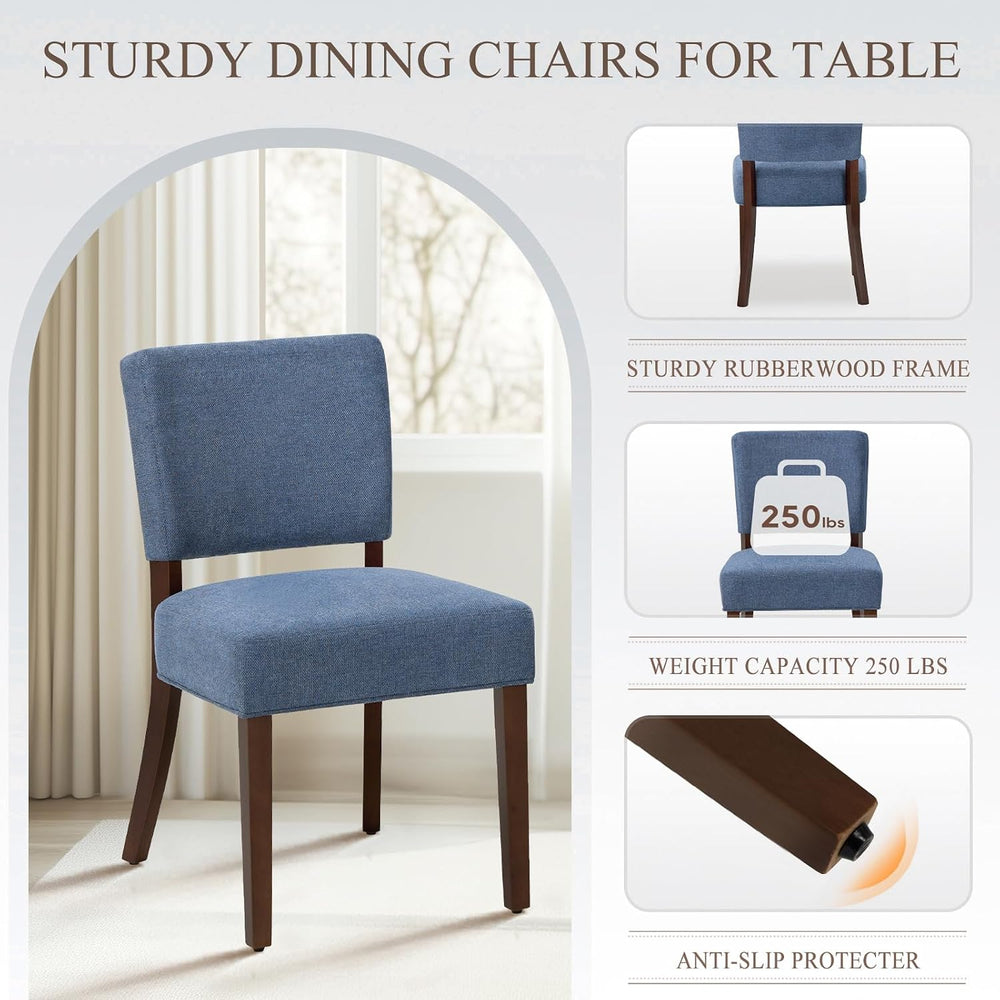MALOL Upholstered Dining Chairs Set of 2, Fabric Kitchen Chairs with Padded S...