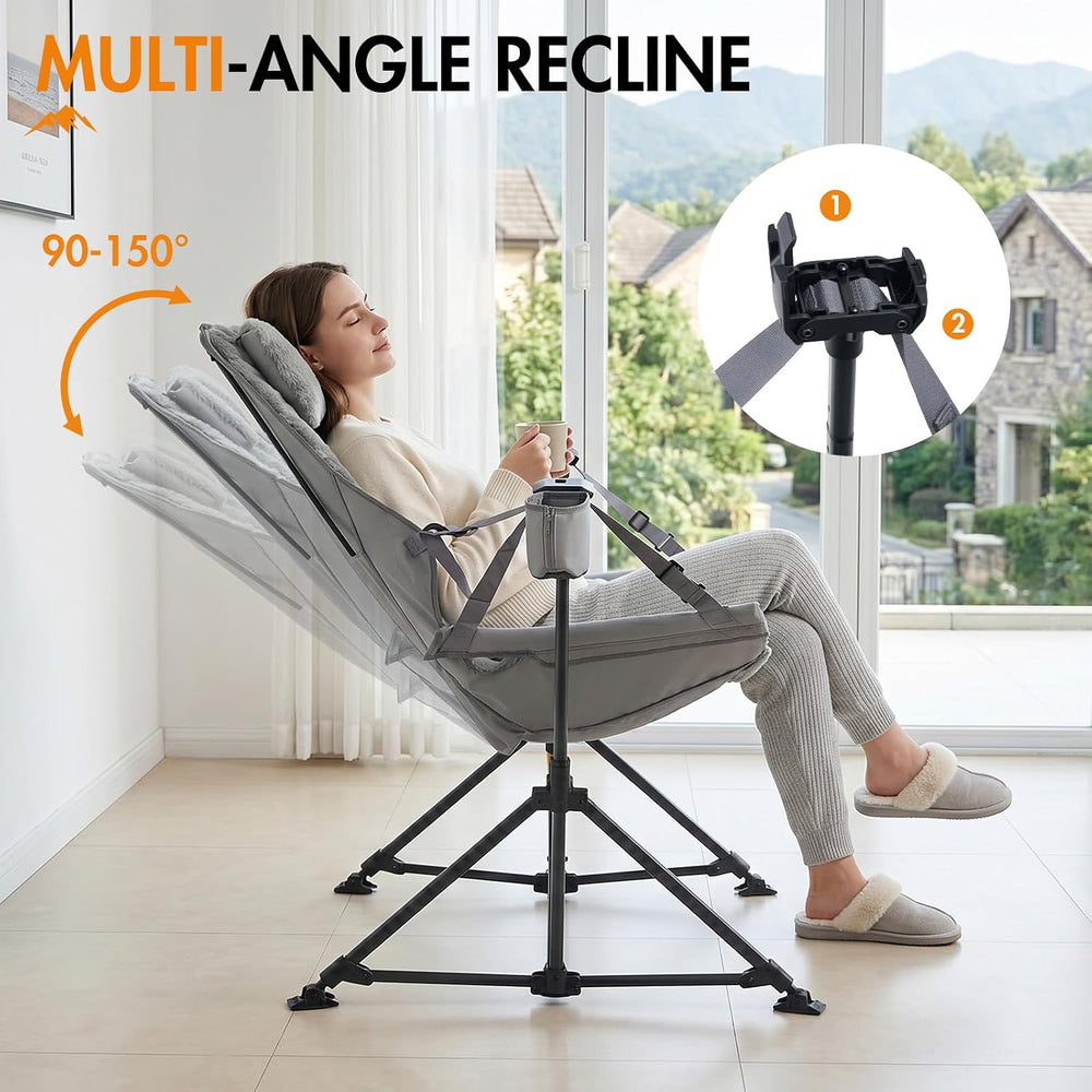 Portal Hammock Camping Chair,Adjustable Recline Backrest,Grey