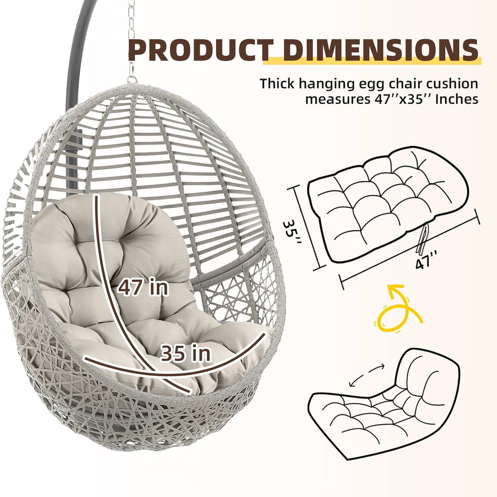 Outdoor Egg Chair Cushions Waterproof for Hammock Chair,U Shaped Outdoor Hang...