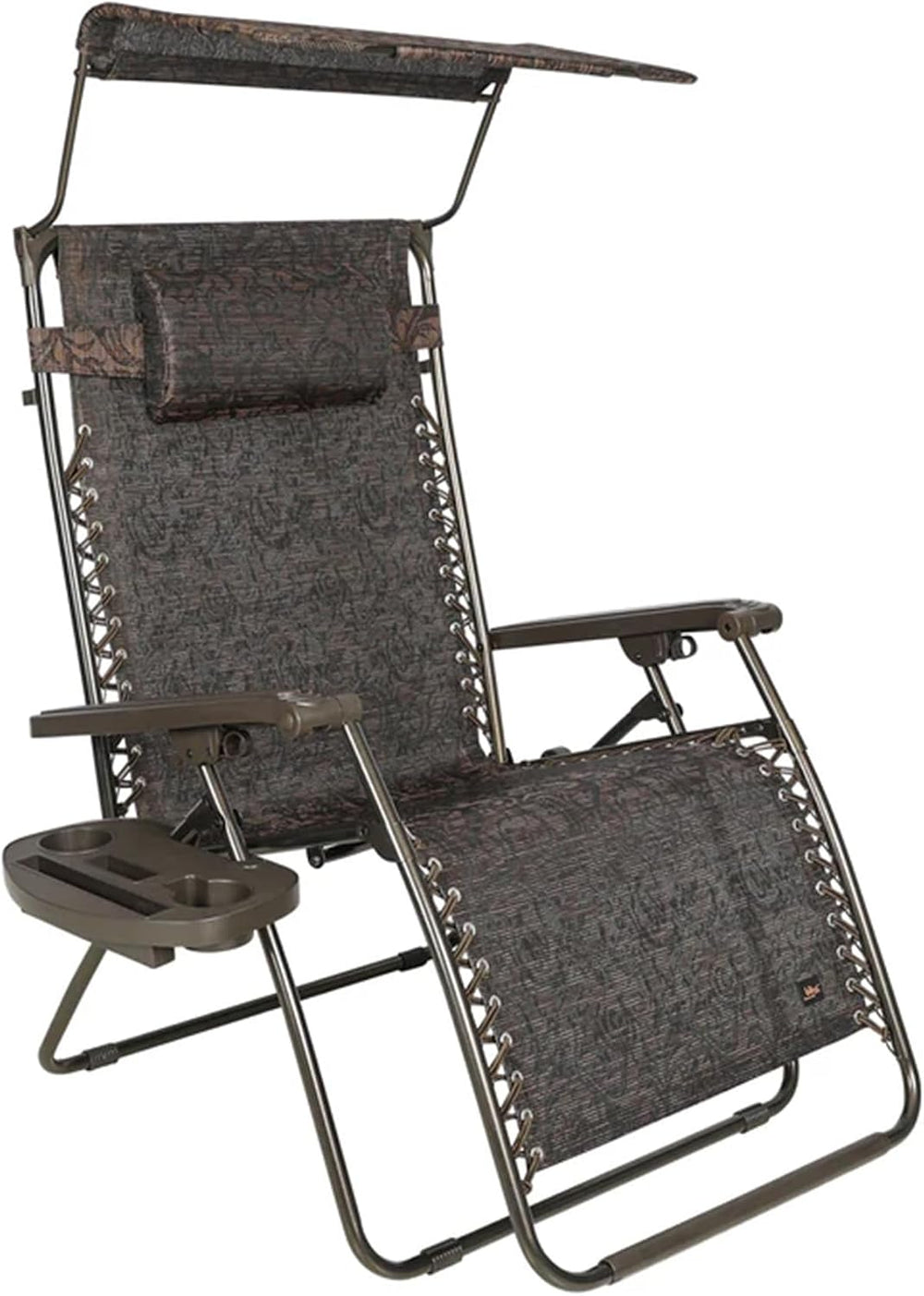 Bliss Hammocks XXL Zero Gravity Lounge Chair, Brown Jacquard, 33" Wide