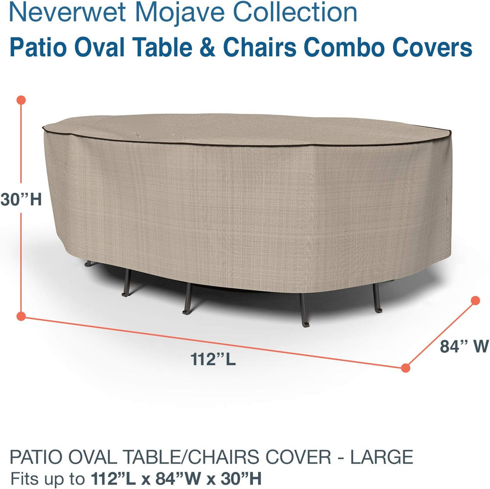 Budge StormBlock Mojave Waterproof Oval Patio Table & Chairs Cover, Large