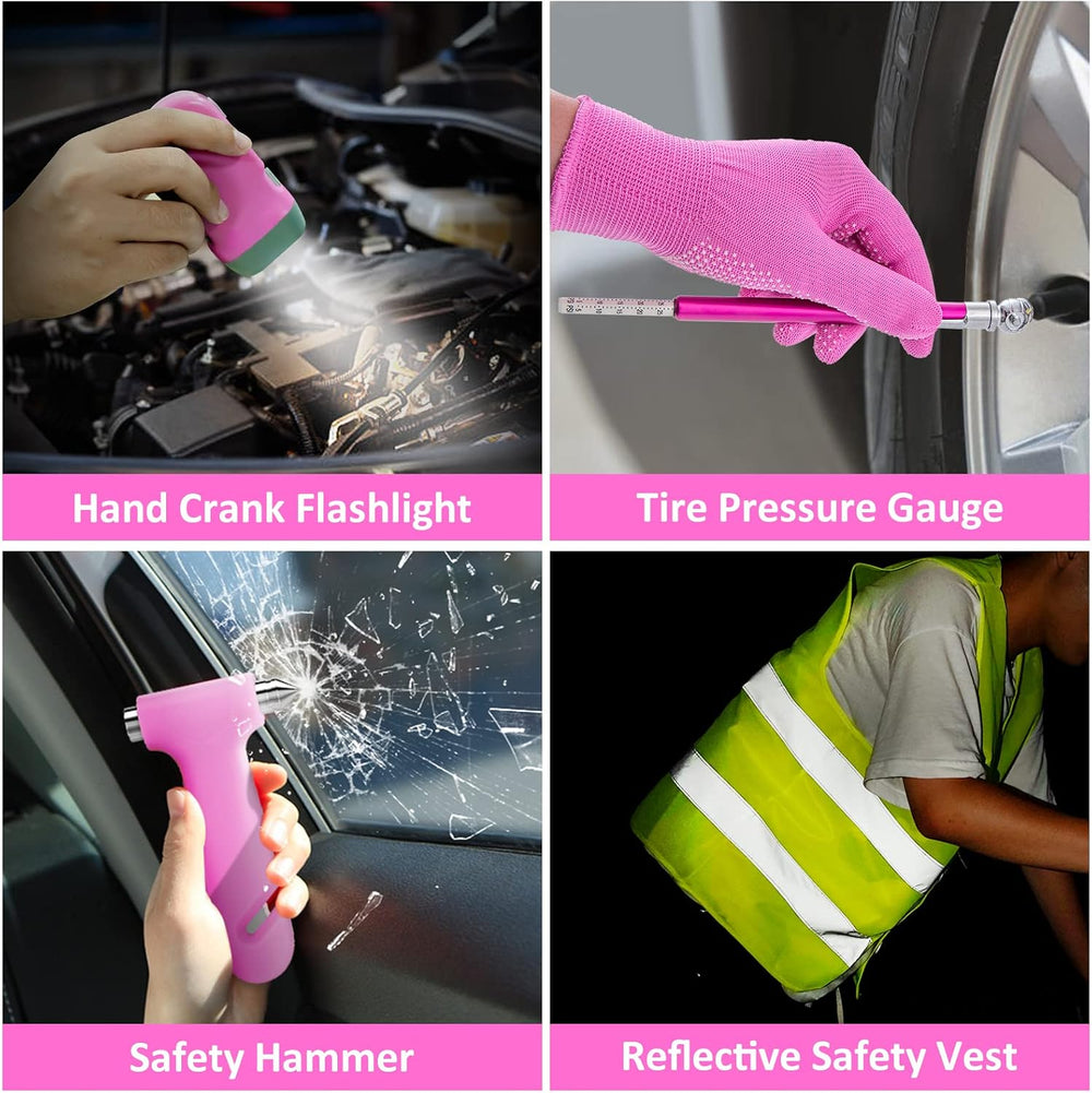 Car Roadside Emergency Kit - 17pcs Winter Traveler Safety Road Side Assistanc...